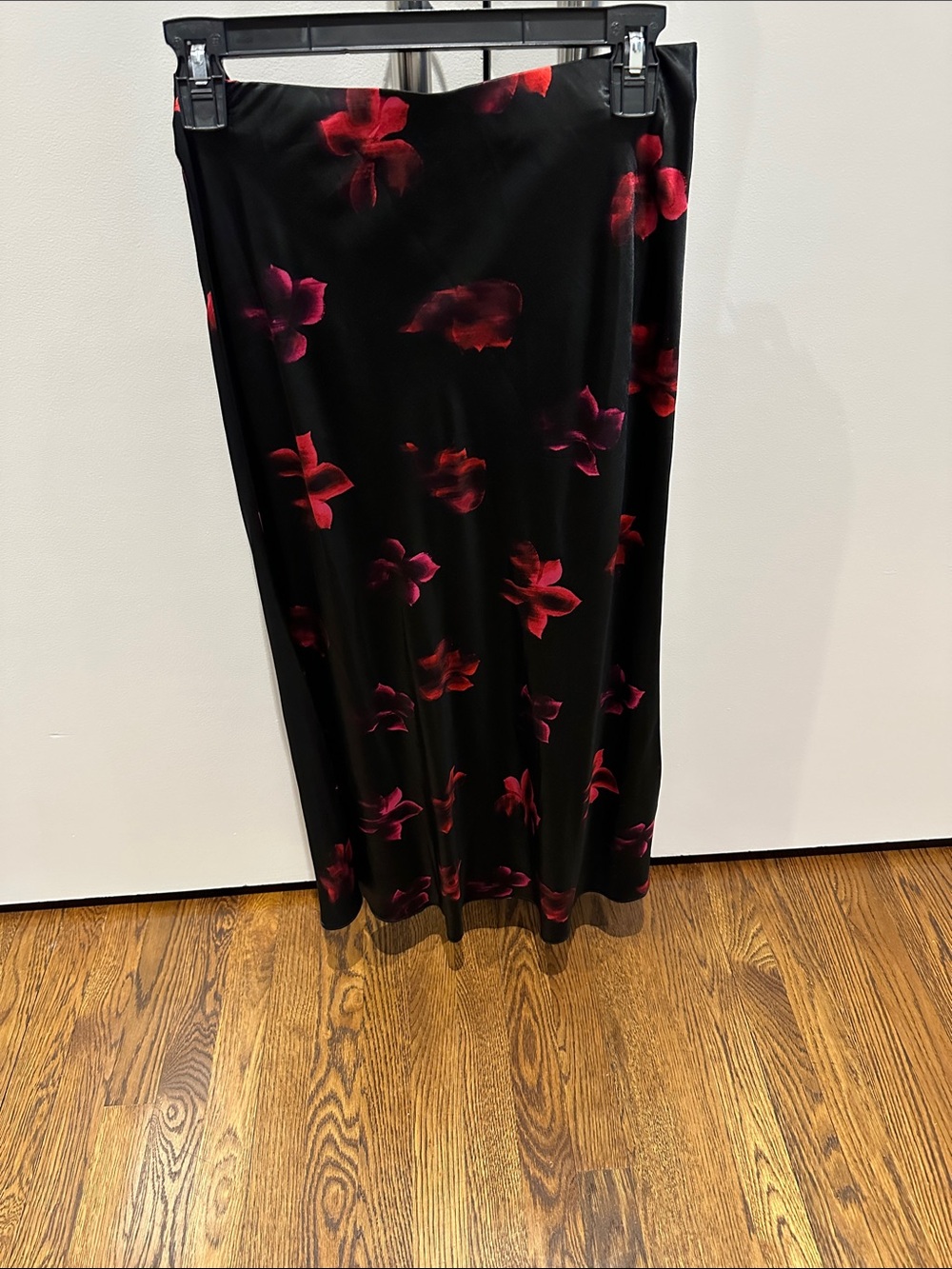 Rails Black Floral Slip Skirt with Red Accents. NWOT